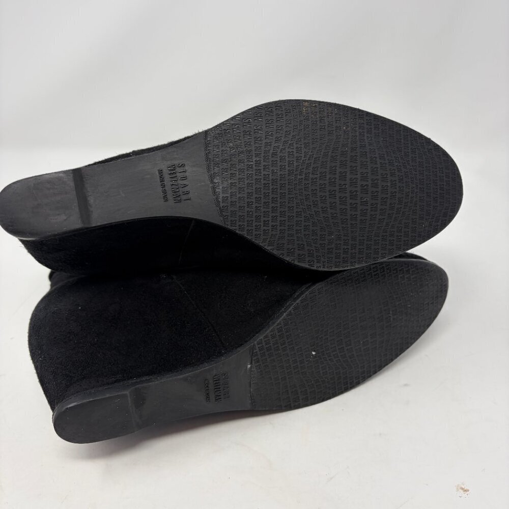 Stuart Weitzman women's suede Fitness wedges 8.5 M black ankle booties - Picture 6 of 11